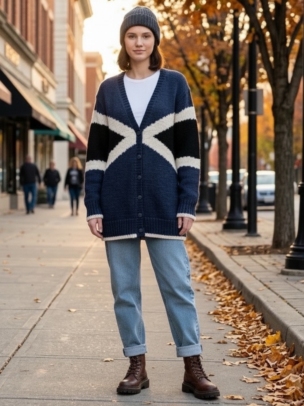QSW Quiksilver Chunky Knit Colorblock Cardigan Sweater Small